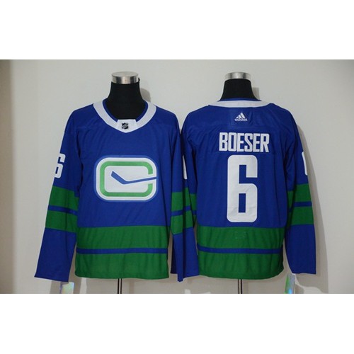 #6 Brock Boeser Blue Alternate Authentic Stitched Hockey Jersey