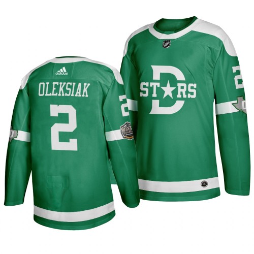 2 Jamie Oleksiak Green 2020 Winter Classic Jersey
