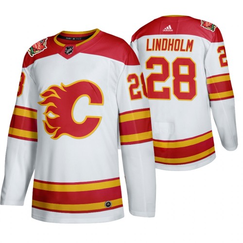 #28 Elias Lindholm 2019 Heritage Classic Authentic White Jersey