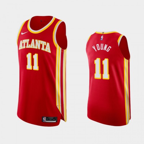 Men's Atlanta Hawks Trae Young #11 2020-21 Icon Authentic Red Jersey