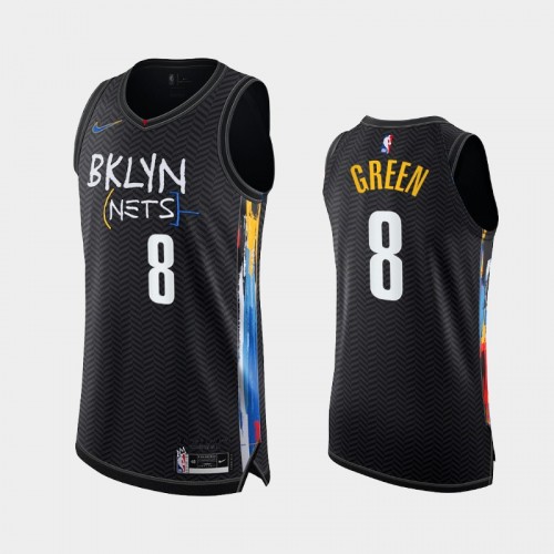 Men Brooklyn Nets Jeff Green #8 2020-21 Authentic City Edition Black Jersey