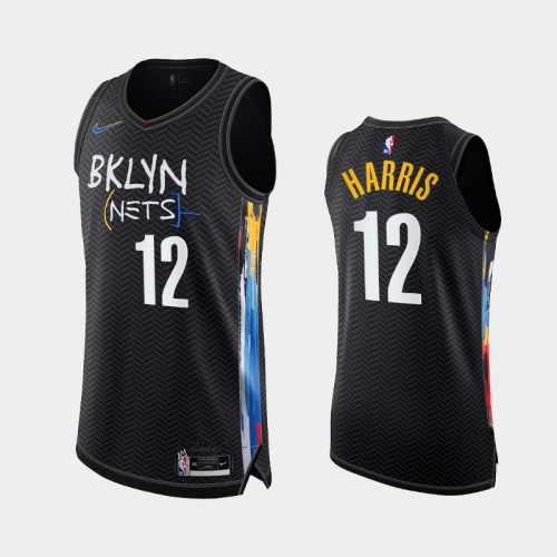 Men Brooklyn Nets Joe Harris #12 2020-21 Authentic City Edition Black Jersey