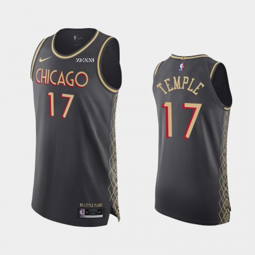 Men's Chicago Bulls Garrett Temple #17 2020-21 City Edition Authentic Black Jersey