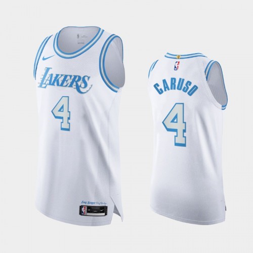 Men Los Angeles Lakers Alex Caruso #4 2020-21 Authentic City Legacy of Lore White Jersey