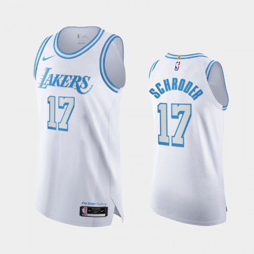 Men Los Angeles Lakers Dennis Schroder #17 2020-21 Authentic City Legacy of Lore White Jersey