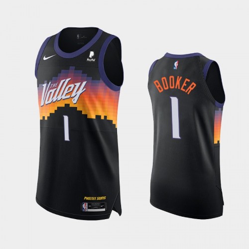Men's Phoenix Suns Devin Booker #1 2020-21 City Edition Authentic Black Jersey