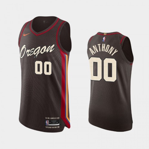 Men's Portland Trail Blazers Carmelo Anthony #00 2020-21 City Edition Authentic Chocolate Jersey