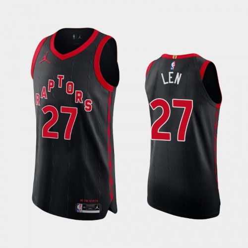 Men's Toronto Raptors Alex Len #27 2020-21 Statement Authentic Black Jersey