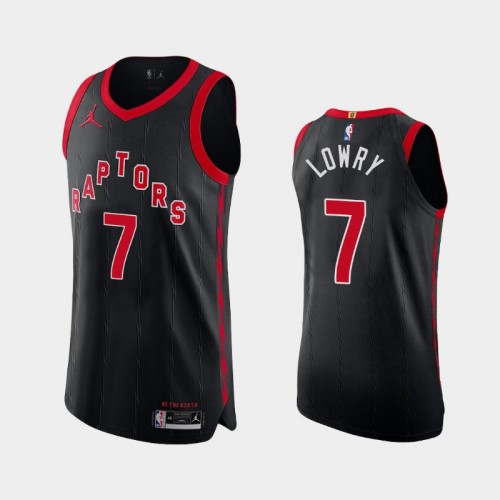 Men's Toronto Raptors Kyle Lowry #7 2020-21 Statement Authentic Black Jersey