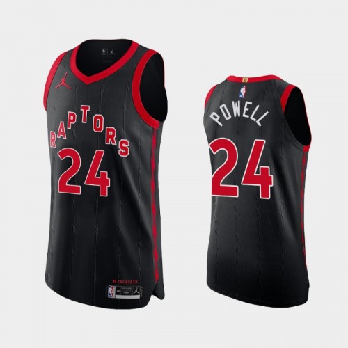 Men's Toronto Raptors Norman Powell #24 2020-21 Statement Authentic Black Jersey