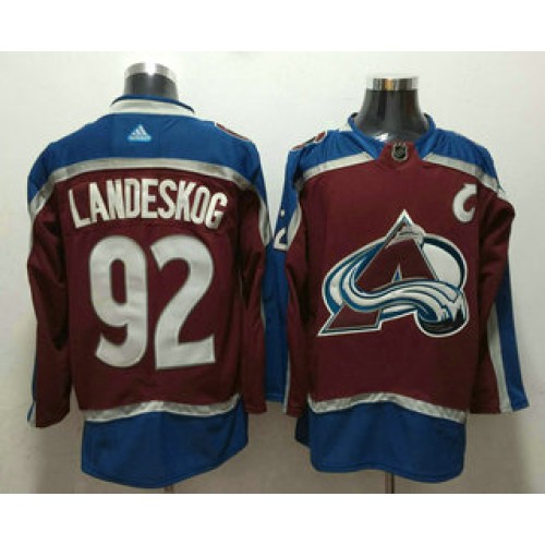 #92 Gabriel Landeskog Red With C Patch 2017-2018 Hockey Stitched Jersey