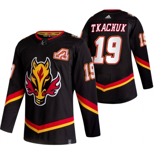 #19 Matthew Tkachuk Black 2020-21 Reverse Retro Alternate Jersey