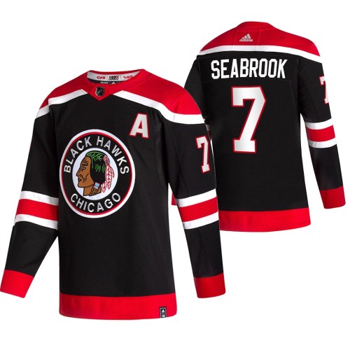 #7 Brent Seabrook Black 2020-21 Reverse Retro Alternate Jersey
