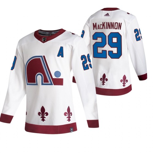 #29 Nathan MacKinnon White 2020-21 Reverse Retro Alternate Jersey