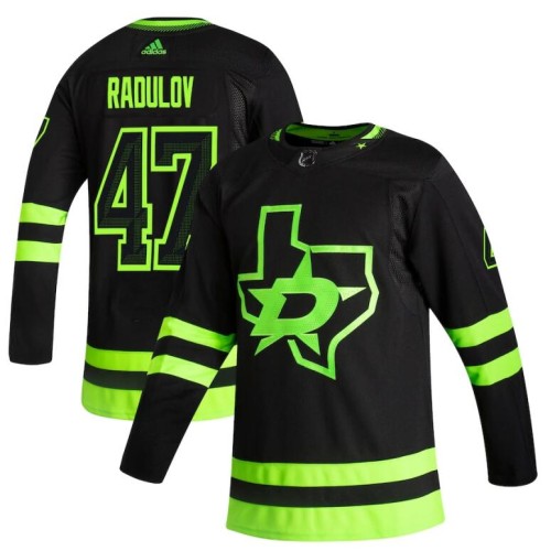 #47 Alexander Radulov Black 2020-21 Reverse Retro Alternate Jersey
