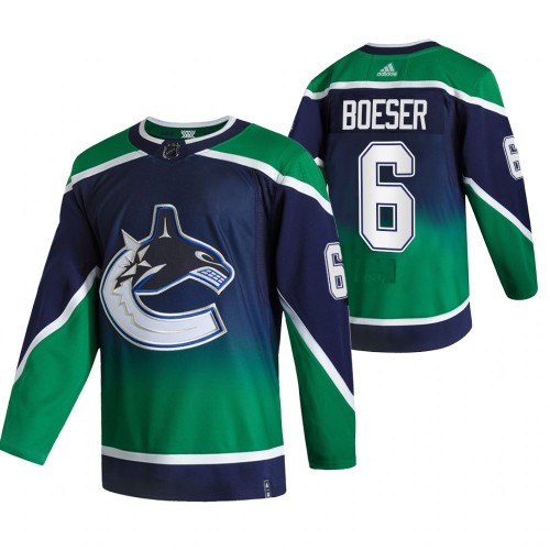 #6 Brock Boeser Green 2020-21 Reverse Retro Alternate Jersey
