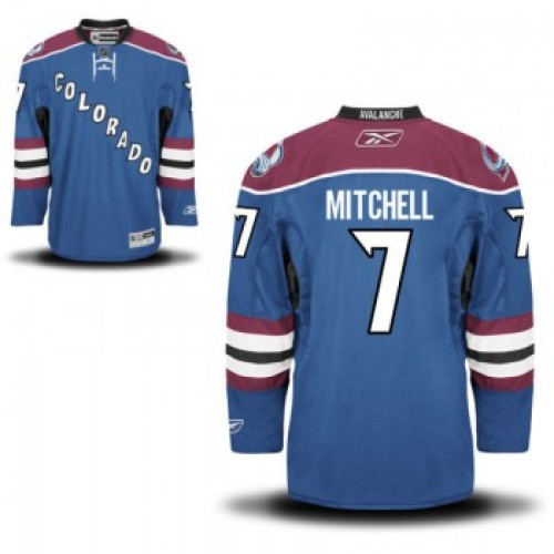 Reebok #7 John Mitchell Authentic Royal Blue Alternate Jersey