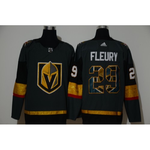 #29 Marc-Andre Fleury Gray With Team Logo Stitched Jersey