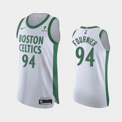Men's Boston Celtics Evan Fournier #94 2021 City Authentic Vistaprint Patch Black Jersey