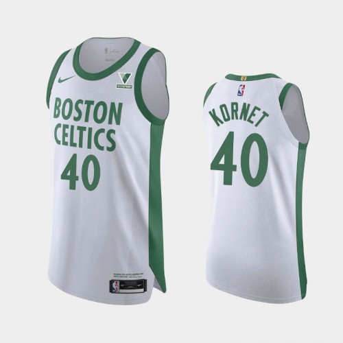 Men's Boston Celtics Luke Kornet #40 2021 City Authentic Vistaprint Patch Black Jersey