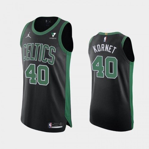 Men's Boston Celtics Luke Kornet #40 2021 Statement Authentic Vistaprint Patch Black Jersey