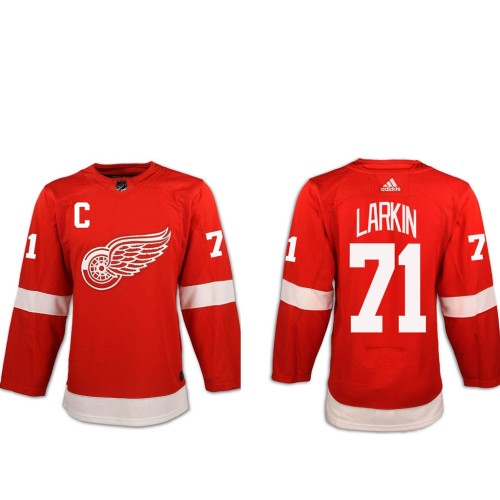 #71 Dylan Larkin Red with C Patch Home Authentic Stitched Jersey