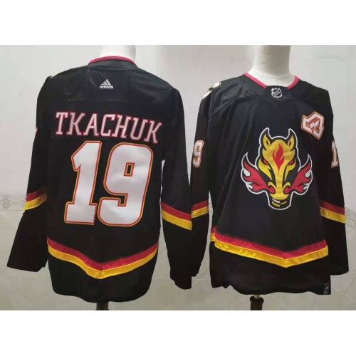 #19 Matthew Tkachuk Black 2021 Retro Stitched Jersey