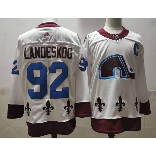 #92 Gabriel Landeskog White 2021 Retro Stitched Jersey