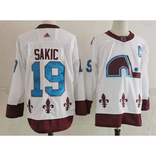 #19 Joe Sakic White 2021 Retro Stitched Jersey