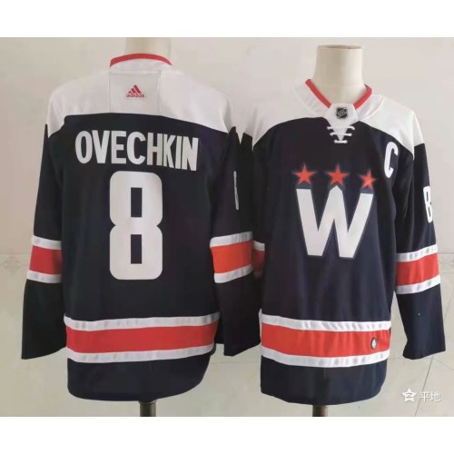 #8 Alex Ovechkin NEW Navy Blue Stitched Jersey