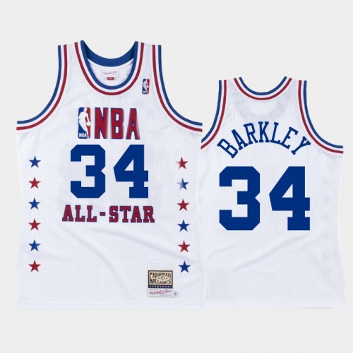 76ers #34 Charles Barkley 1988 NBA All-Star Eastern Conference White Jersey