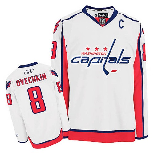 Alex Ovechkin #8 White Away Jersey