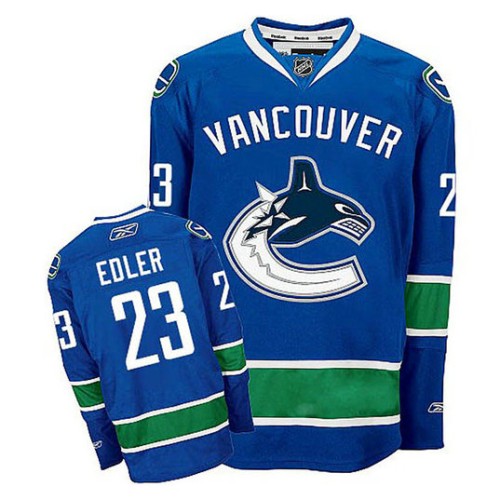 Alexander Edler #23 Navy Blue Home Jersey