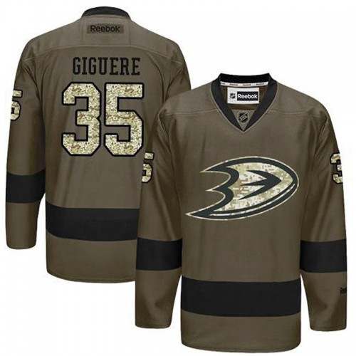 Jean-Sebastien Giguere #35 Green Camo Player Jersey