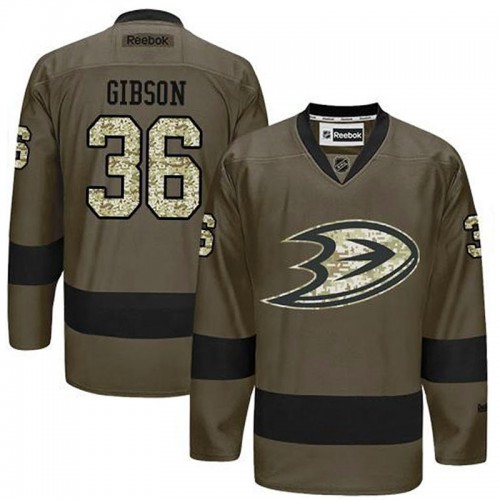 John Gibson #36 Green Camo Player Jersey