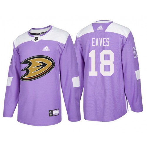 #18 Patrick Eaves Purple Hockey Fights Cancer Authentic Jersey