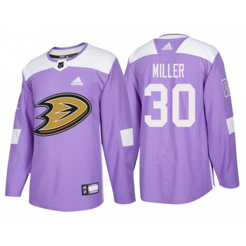 #30 Ryan Miller Purple Hockey Fights Cancer Authentic Jersey