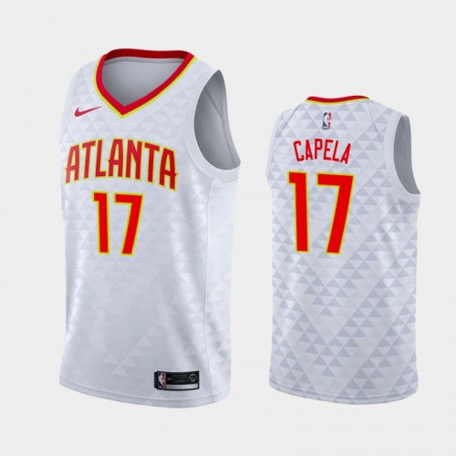 Men's Atlanta Hawks #17 Clint Capela 2019-20 Association White Jersey