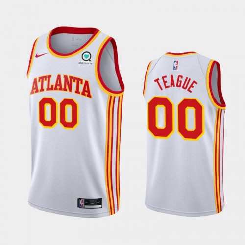 Men's Atlanta Hawks #00 Jeff Teague 2020-21 Association White Jersey