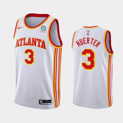 Men's Atlanta Hawks #3 Kevin Huerter 2020-21 Association White Jersey