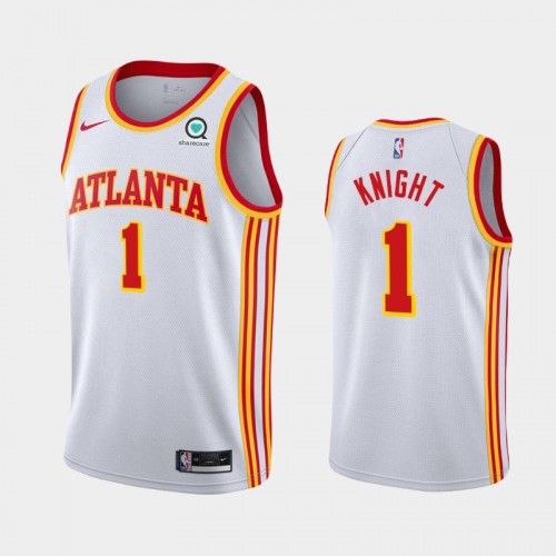 Men's Atlanta Hawks #1 Nathan Knight 2020-21 Association White Jersey