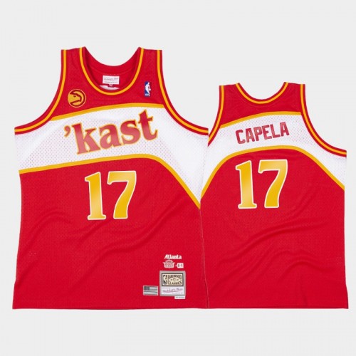 Men's Atlanta Hawks #17 Clint Capela Red Outkast x BR Remix Jersey