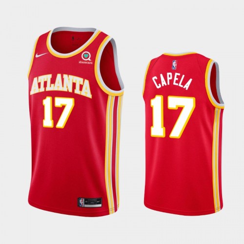 Men's Atlanta Hawks #17 Clint Capela 2020-21 Icon Red Jersey