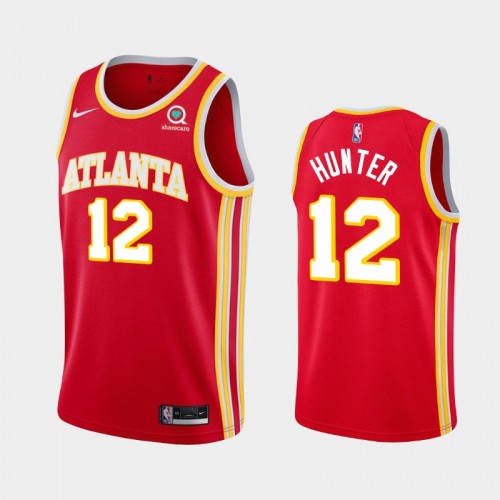 Men's Atlanta Hawks #12 De'Andre Hunter 2020-21 Icon Red Jersey