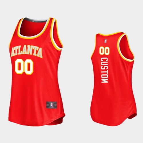 Atlanta Hawks Custom Women #00 Icon Edition Replica Red Jersey