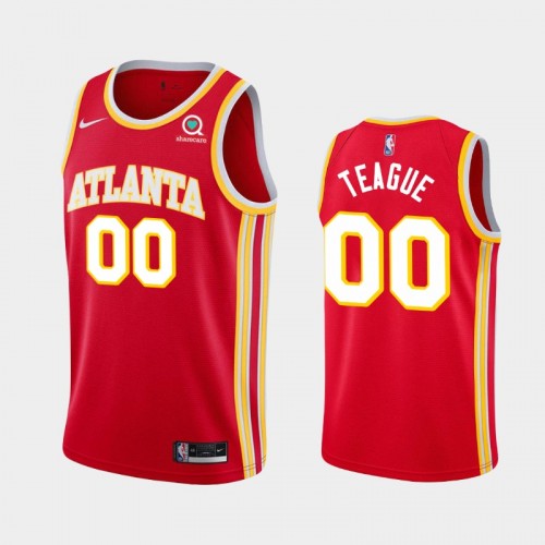 Men's Atlanta Hawks #00 Jeff Teague 2020-21 Icon Red Jersey