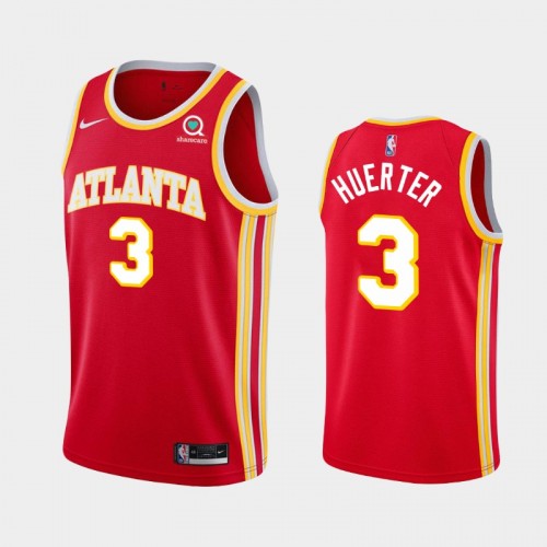 Men's Atlanta Hawks #3 Kevin Huerter 2020-21 Icon Red Jersey