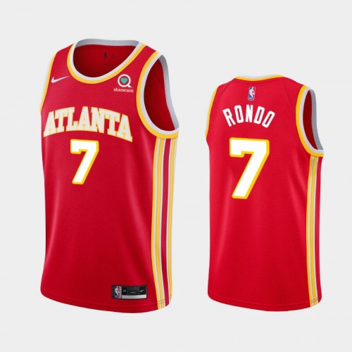 Men's Atlanta Hawks Rajon Rondo #7 2020-21 Icon Red Jersey