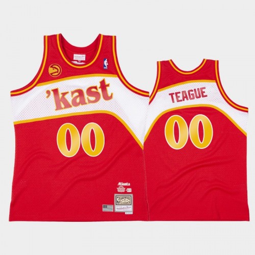 Men's Atlanta Hawks #00 Jeff Teague Red Outkast x BR Remix Jersey