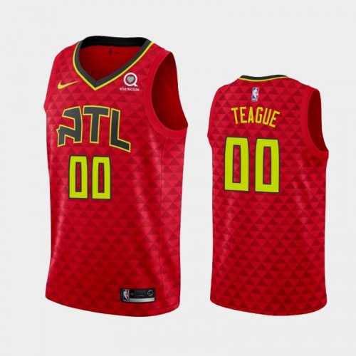 Men's Atlanta Hawks #00 Jeff Teague 2019-20 Statement Red Jersey